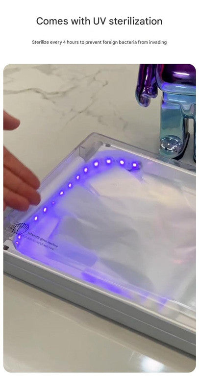 Automatic Disposable Glove Dispenser Machine with UV Sterilization - Quick & Hygienic Gloving,Gloves not included(pink) 4