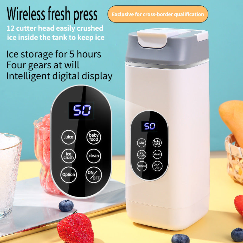 Wireless Portable Juicer Blender - 420ml, 12 Blades, 5-Hour Ice Storage, Digital Display & USB-C Charging(black) 3