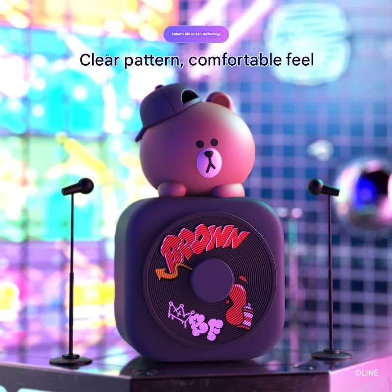 Car Air Freshener - CD Player Design with Spinning Record & Cute Character Topper(Brown bear) 3
