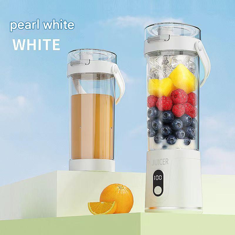 Portable Wireless Juicer Cup - 600ml, 12-Blade, USB-C Rechargeable Smoothie Blender(white)