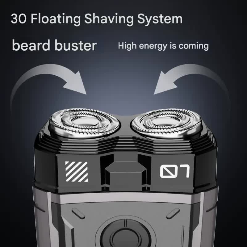 K002 Mini Electric Shaver - 3D Floating Head, IPX7 Waterproof, Type-C Charging, 70 Min Runtime Product Description(Black)