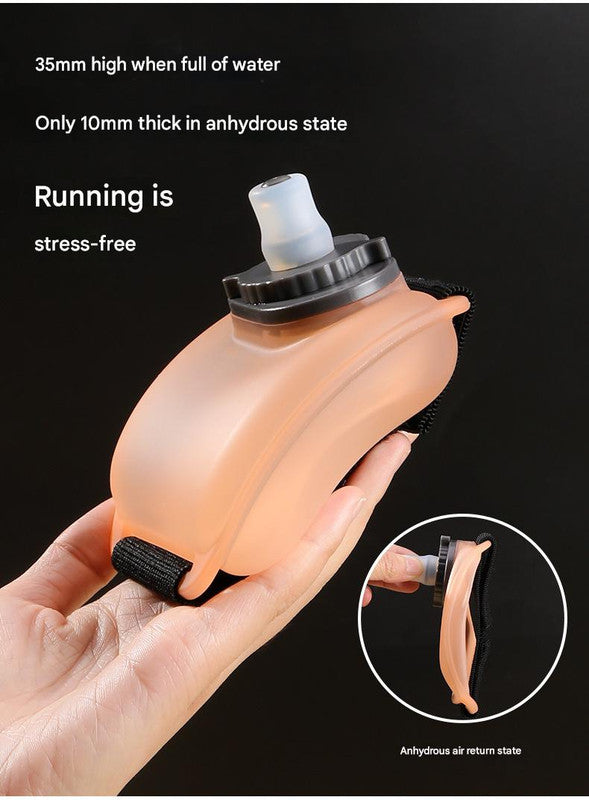 Wearable Sports Wrist Water Bottle - 200ml BPA-Free Silicone Flask with Adjustable Strap & Bite Valve(Transparent) 6