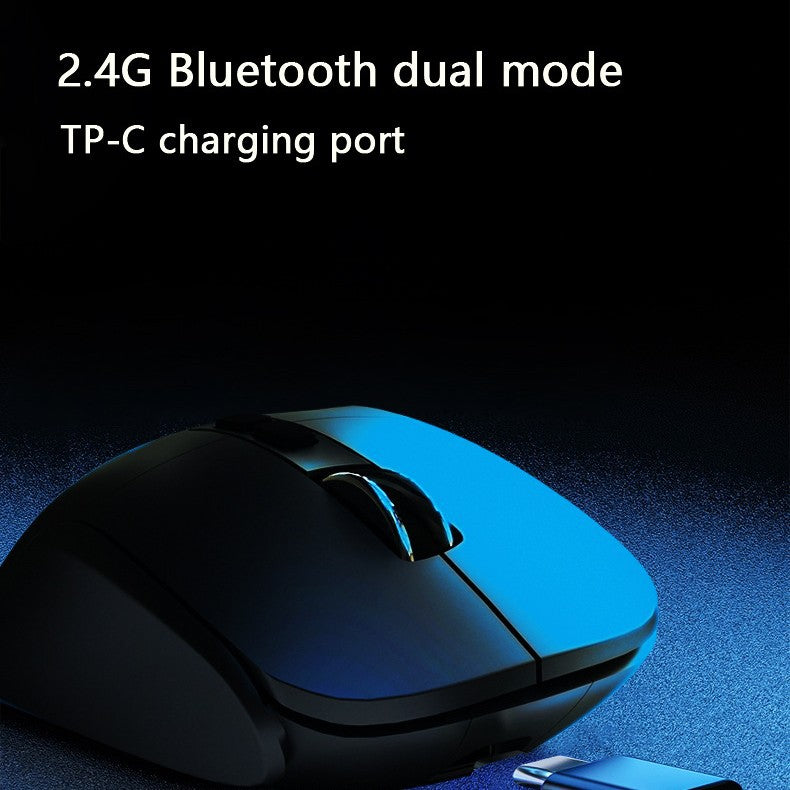 Ergonomic Vertical Wireless Mouse - Dual Mode (2.4G + Bluetooth), RGB Light, Rechargeable 500mAh Battery(Blue) 3