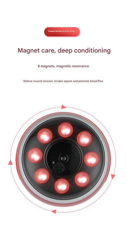 Smart Electric Cupping & Gua Sha Massager with Red Light Therapy & Magnetic Stones - 5 Levels, Rechargeable(white) 4