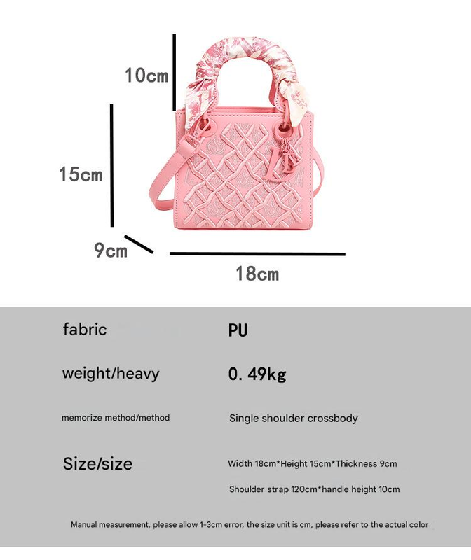 Elegant Embossed PU Leather Handbag with Scarf Detail - Versatile Top-Handle & Crossbody Bag(white) 4
