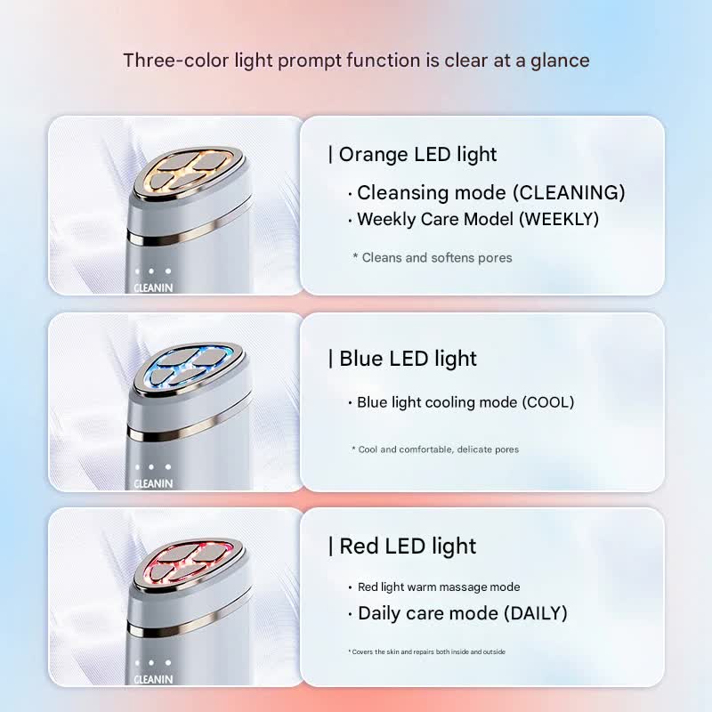 Multi-Function Facial Beauty Device - 6 Modes, 3 Intensity Levels, LED Therapy & Magnetic Charging(Gradient Color) 3
