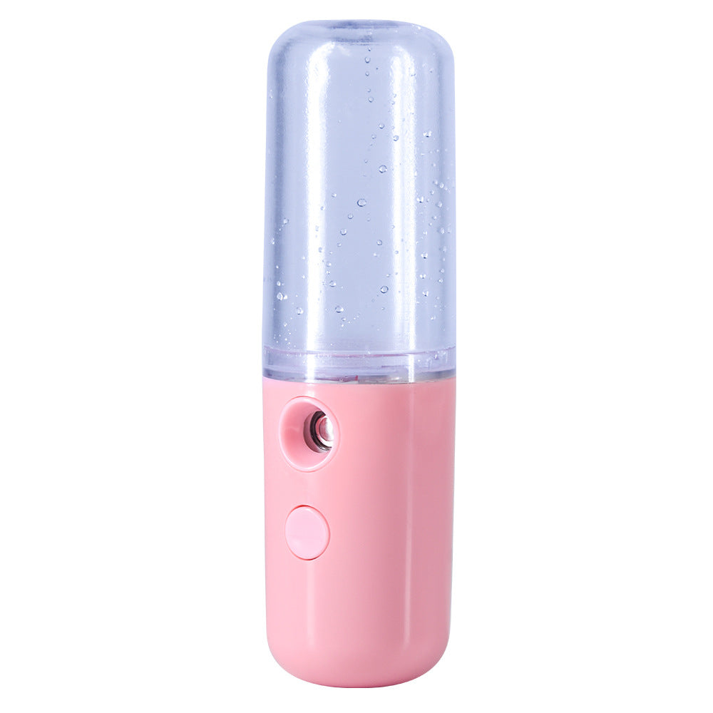 Two Portable Nano Facial Sprayer - 50ml USB Rechargeable Moisturizing Disinfectant Sprayer(Pink)