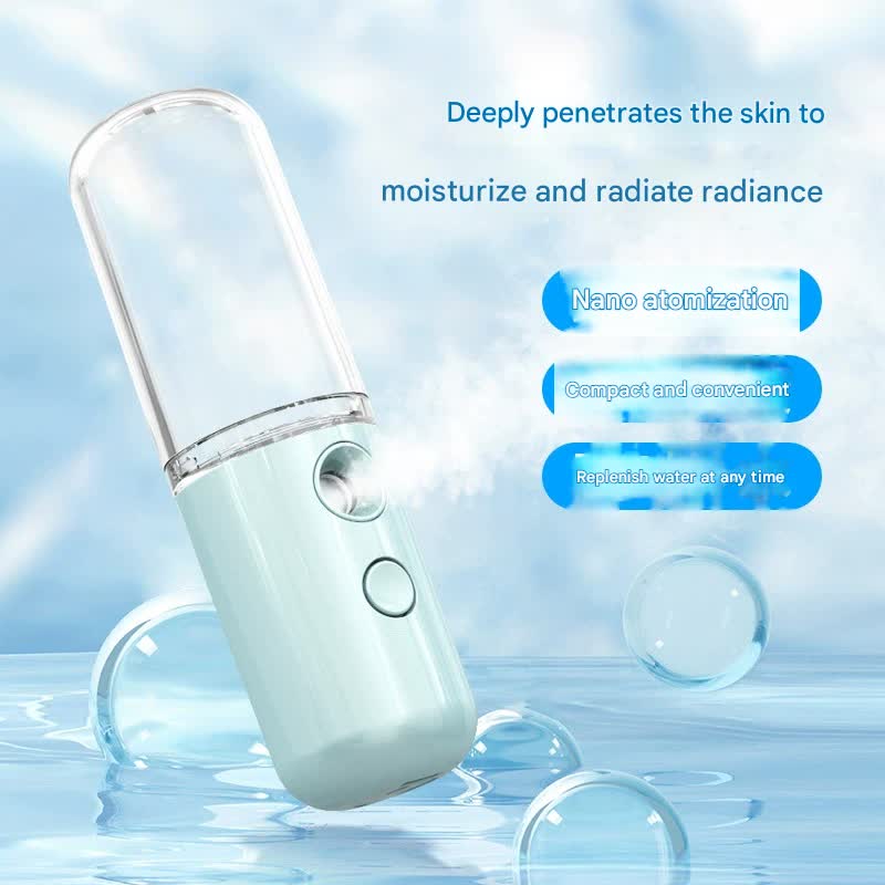Two Portable Nano Facial Sprayer - 50ml USB Rechargeable Moisturizing Disinfectant Sprayer(Light pink) 4