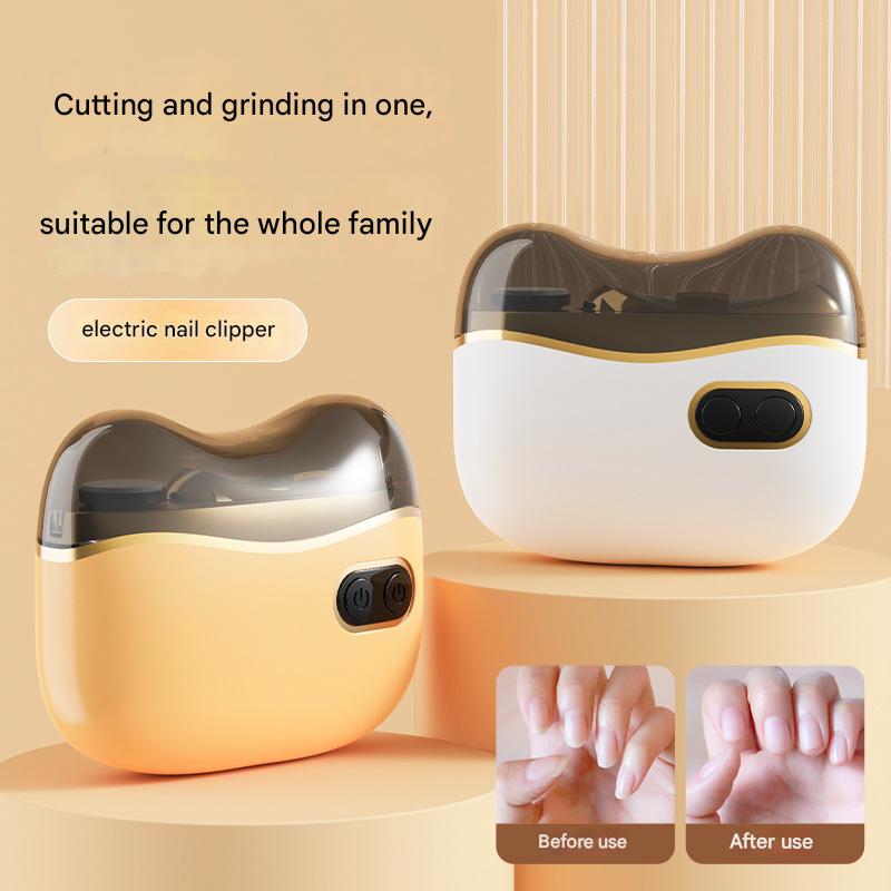 Electric Nail Clipper & Grinder - 2-in-1 Automatic Trimmer with 2 Speeds, Type-C Charging, Safe for All Ages(Gray)