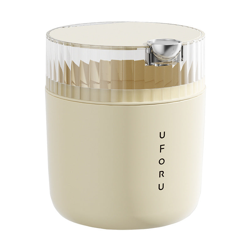 White desktop trash can (standard 1-roll garbage bag) 14cm * 15cm (including button) * 16cm 3