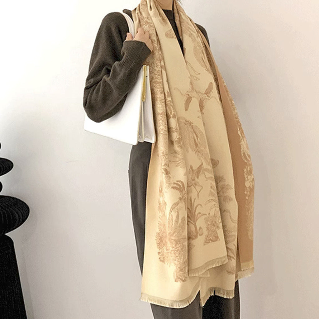 Camel yellow Luxury Soft Printed Pashmina Style Wrap - Large Scarf for Women (185x65cm) 3