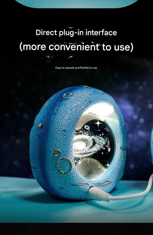 Celestial Ring LED Crystal Ball Lamp - 3D Engraving, Unique Gift (Milky Way) 3