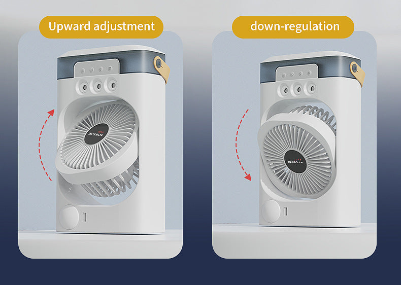 White 3-in-1 Portable Air Cooler Fan - Desktop Humidifier & LED Light, Nano Mist 6