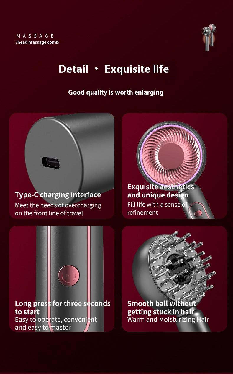 Blue Advanced Scalp Therapy Comb: Red/Blue Light, EMS & Serum Applicator 8