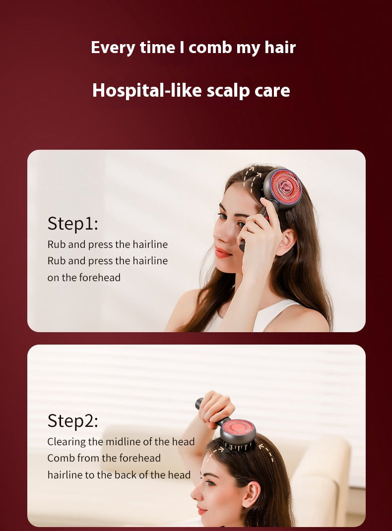 Grey Advanced Scalp Therapy Comb: Red/Blue Light, EMS & Serum Applicator 6