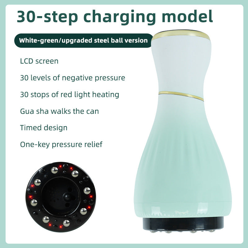 Gradient white green Portable Electric Cupping Therapy Device - Adjustable Intensity & Heat