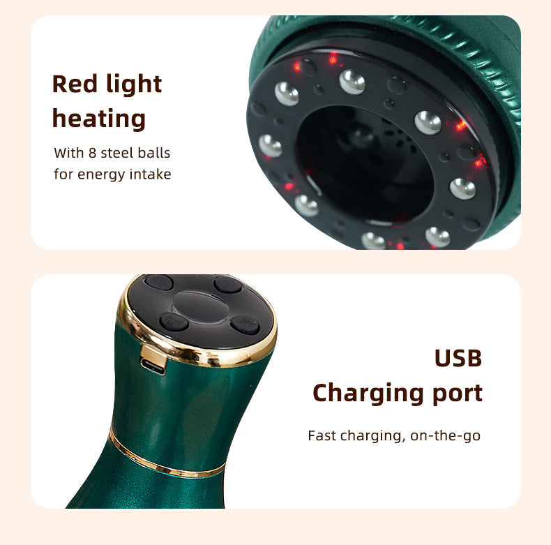 Gradient white green Portable Electric Cupping Therapy Device - Adjustable Intensity & Heat 7
