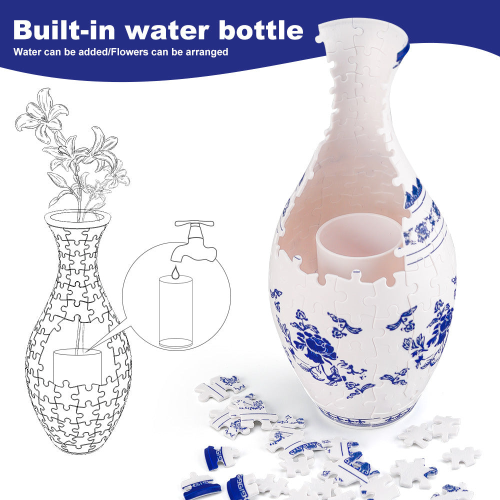 Unique 3D Puzzle Vase with Built-in Water Holder - Fun DIY Project (Autumn) 5