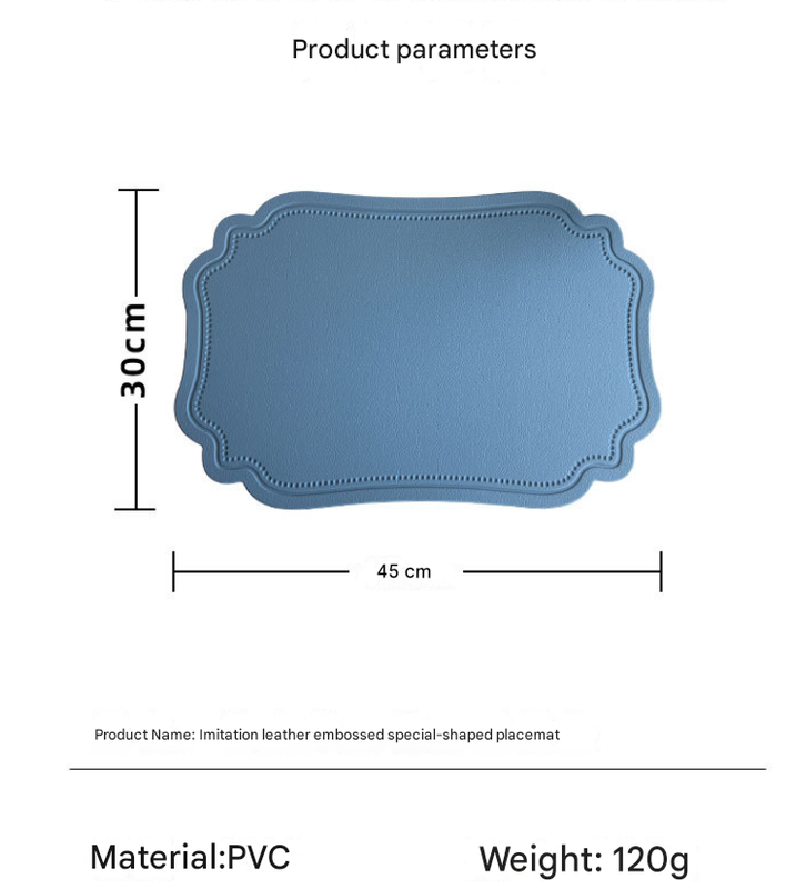 4 pcs Retro Faux Leather Placemat - Waterproof & Oil-Proof Dining Table Mat (Green) 3