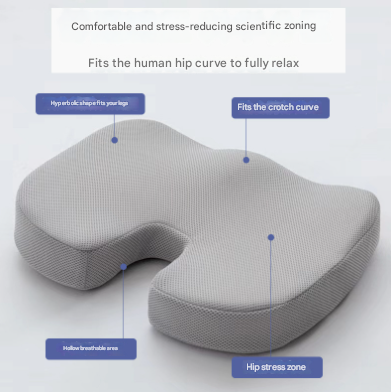 Black Ergonomic U-Shaped Memory Foam Seat Cushion - Coccyx Relief & Posture Support with Breathable Cover 4