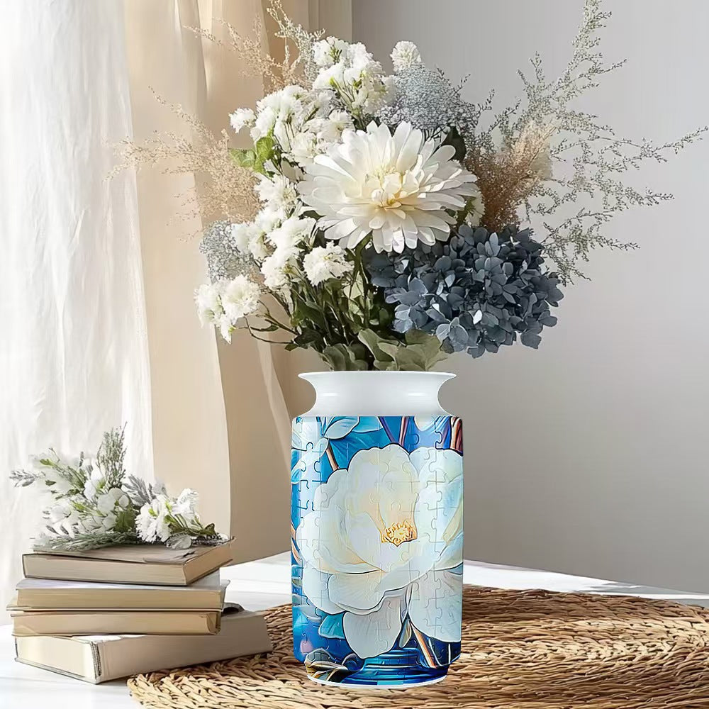 Colorful Style 1 DIY 3D Puzzle Vase - Creative Jigsaw Flower Holder with Waterproof Liner - Decorative Home Accent & Unique Gift 3