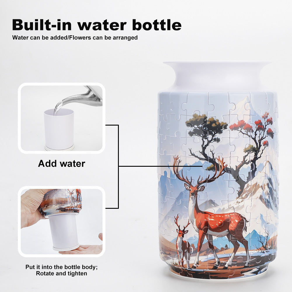 Colorful Style 1 DIY 3D Puzzle Vase - Creative Jigsaw Flower Holder with Waterproof Liner - Decorative Home Accent & Unique Gift 6