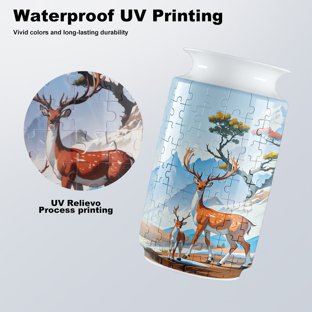 Colorful Style 4 DIY 3D Puzzle Vase - Creative Jigsaw Flower Holder with Waterproof Liner - Decorative Home Accent & Unique Gift 8