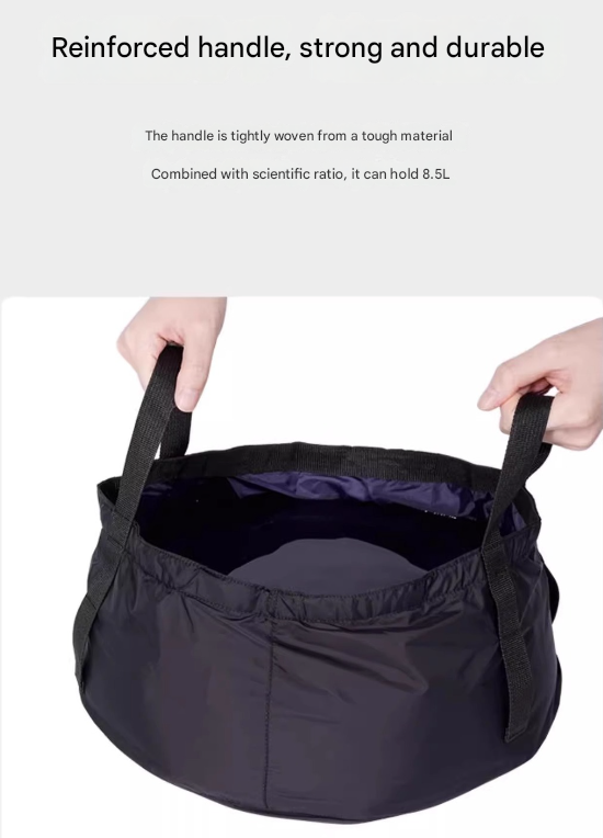 2 Pcs Dark Purple Ultra-Lightweight Collapsible Travel Basin - Waterproof Folding Bucket for Camping, Hiking & Outdoors (8.5L) 6