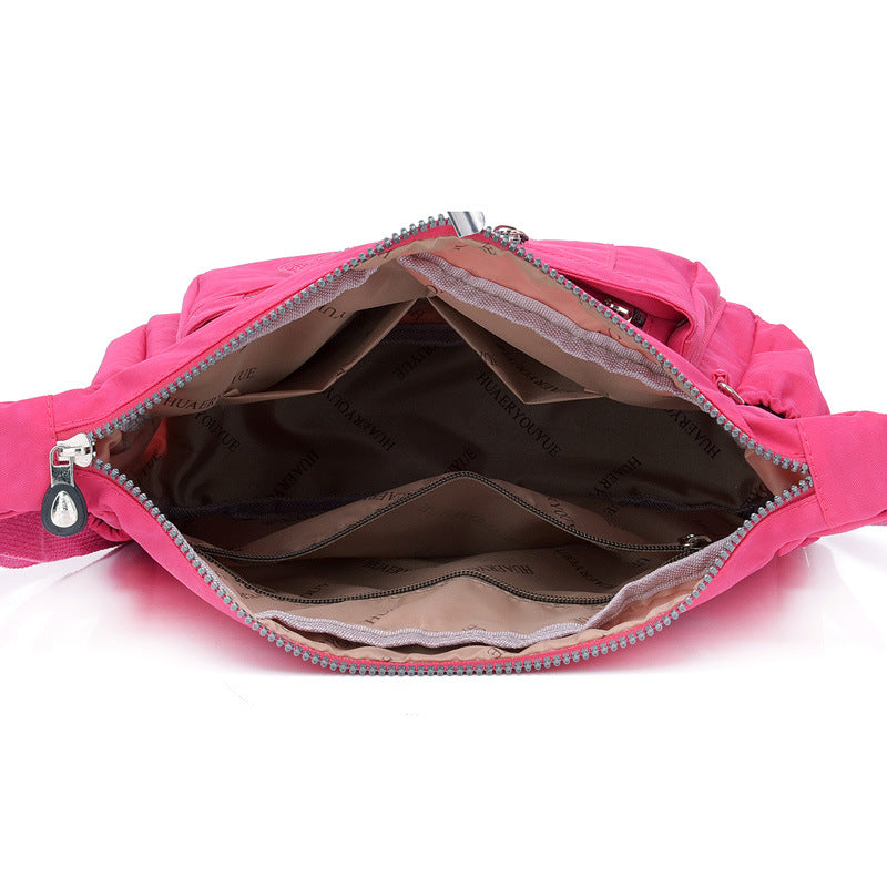 Black Versatile Womens Nylon Water-Repellent Crossbody Shoulder Bag Set with Matching Clutch Pouch - Lightweight & Multi-Pocket 6