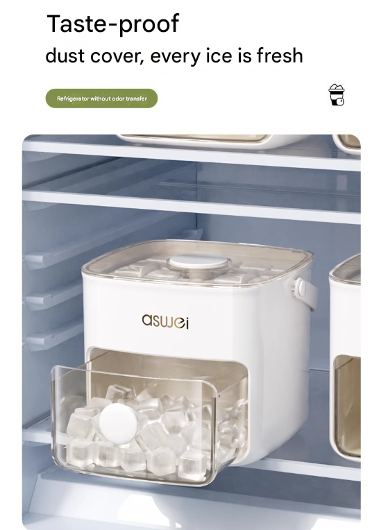 White Innovative Press-Release Ice Cube Maker - Dual Layer Trays & Storage Bin (48 Cubes) 4