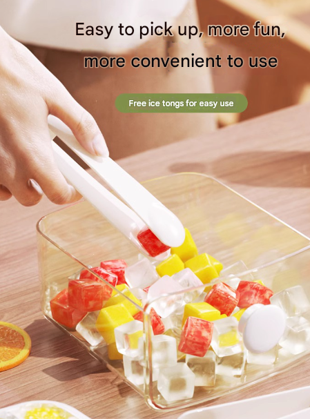 White Innovative Press-Release Ice Cube Maker - Dual Layer Trays & Storage Bin (48 Cubes) 5