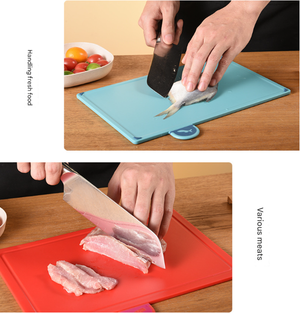 Coloerful 4-Piece Colour-Coded Index Cutting Board Set with Storage Stand - Food-Safe PP, Non-Slip, Easy Clean Kitchen Chopping Boards 6