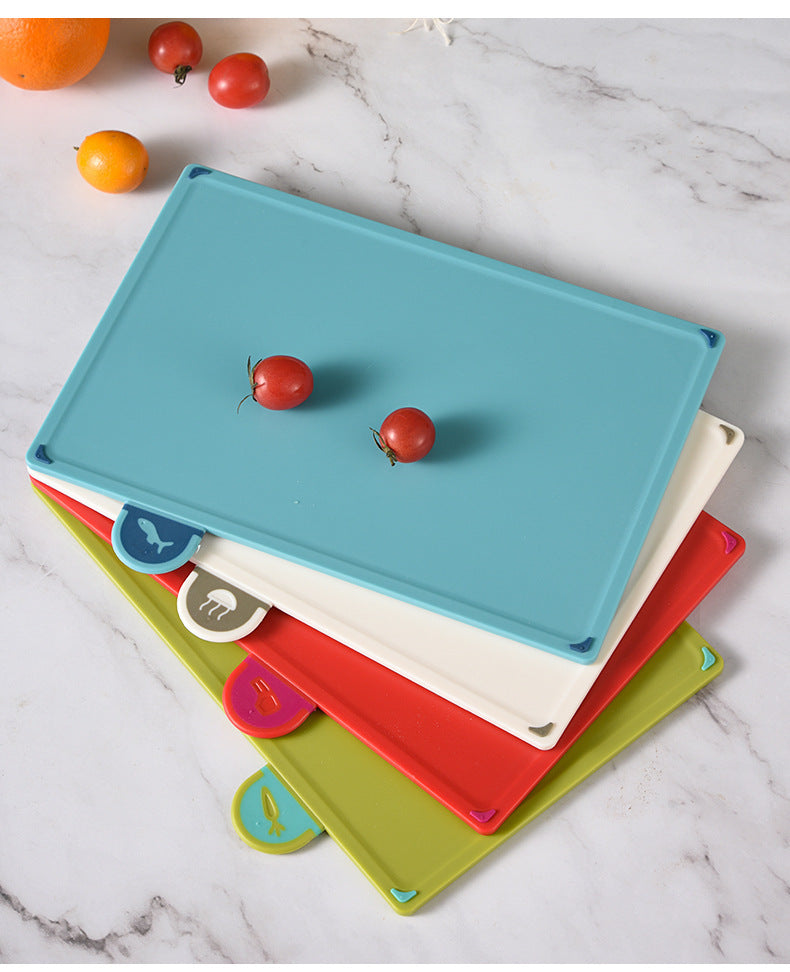 Coloerful 4-Piece Colour-Coded Index Cutting Board Set with Storage Stand - Food-Safe PP, Non-Slip, Easy Clean Kitchen Chopping Boards 8