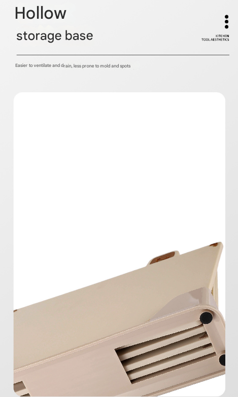 Beige 4-Piece Index Cutting Board Set with Ventilated Storage Stand - Food-Safe PP Kitchen Chopping Boards 5