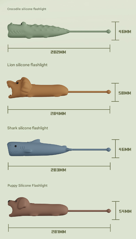 Blue Adorable Shark Silicone LED Flashlight for Kids - USB Rechargeable, Dimmable Brightness, Portable Night Light 7