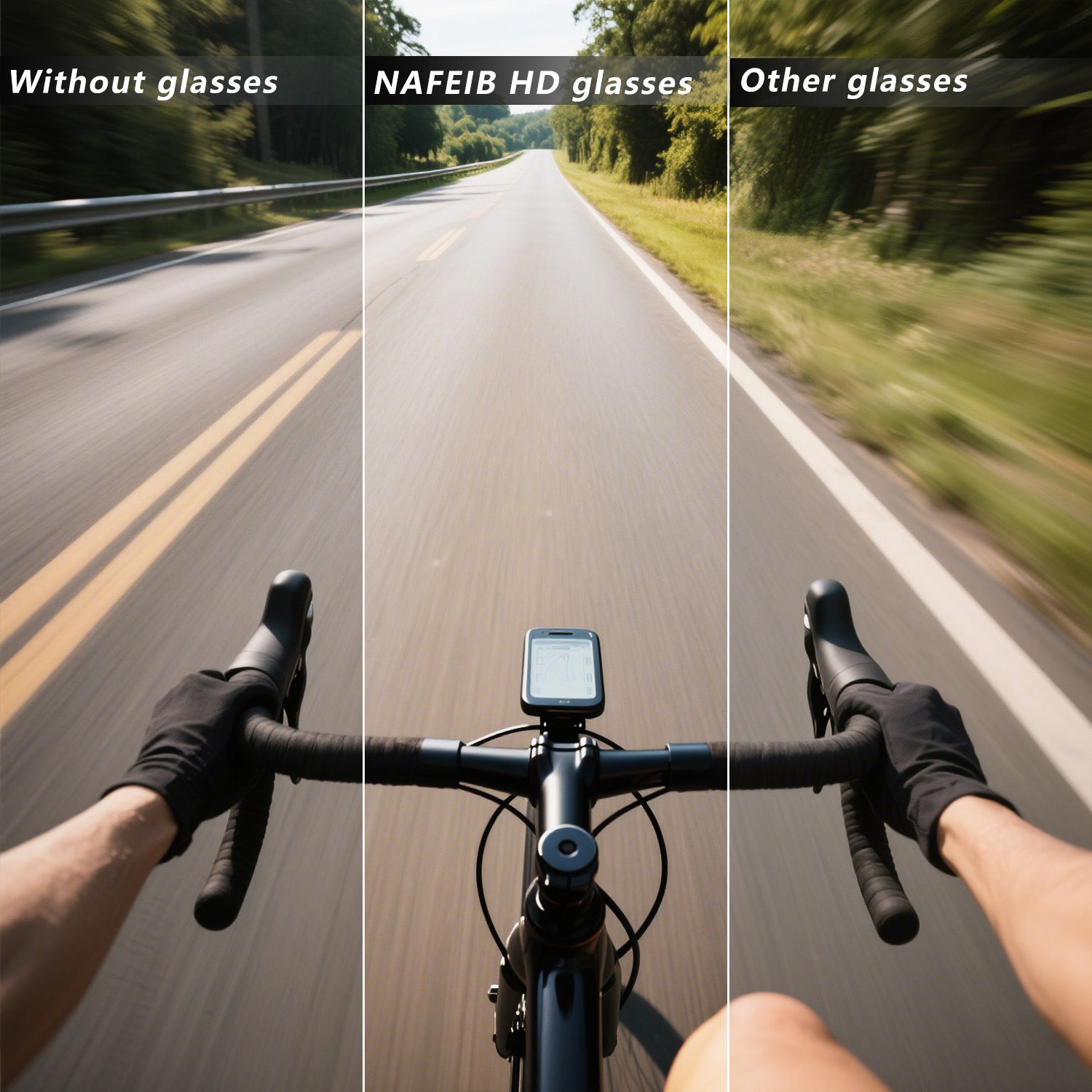 Black frame and photochromic silver lenses Photochromic Cycling Sunglasses - Lightweight TR90 Frame, HD Vision for Road Biking & Running 5