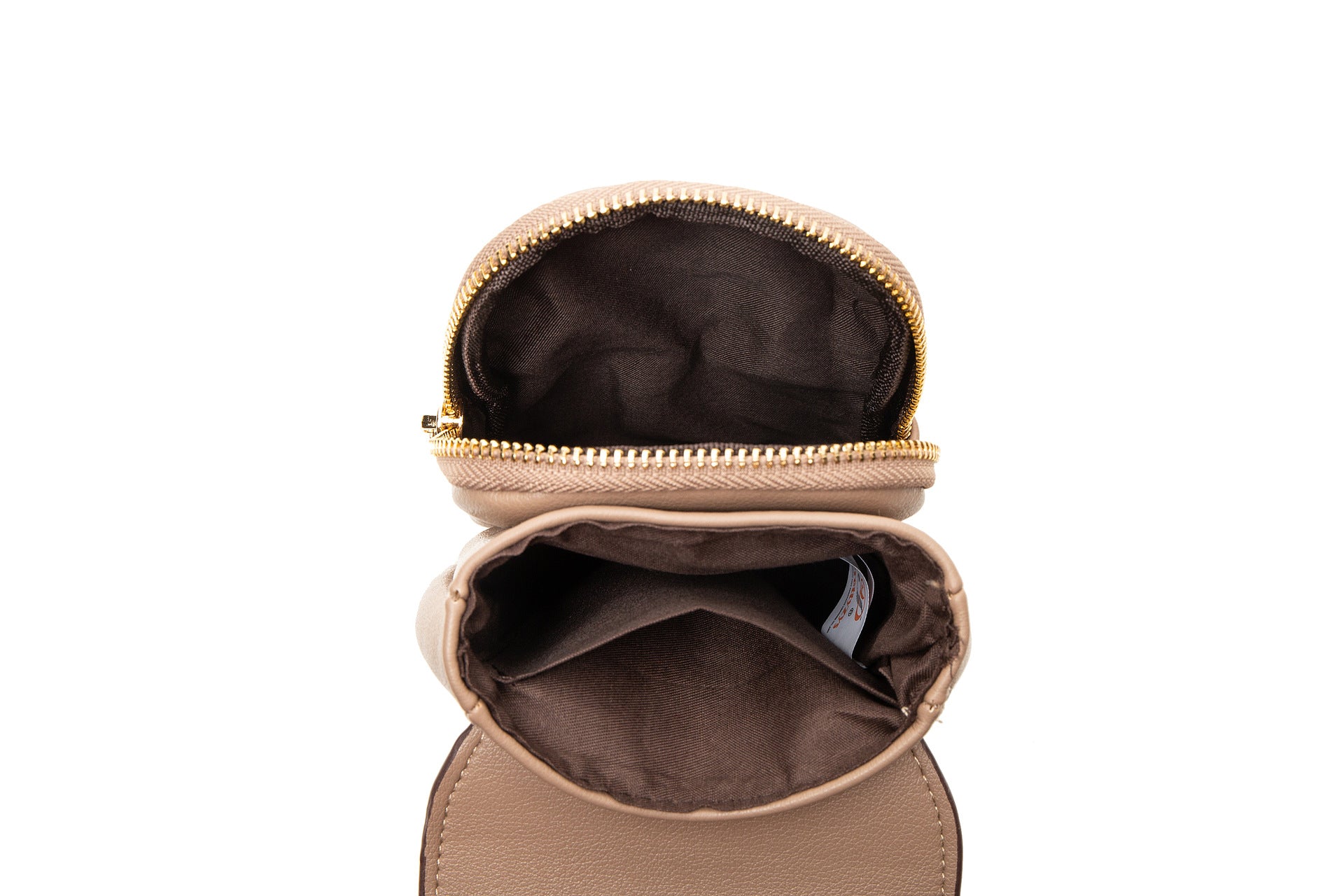 Beige Chic Quilted Crossbody Phone Bag - PU Leather Mini Purse with Floral Stitching & Adjustable Strap 6