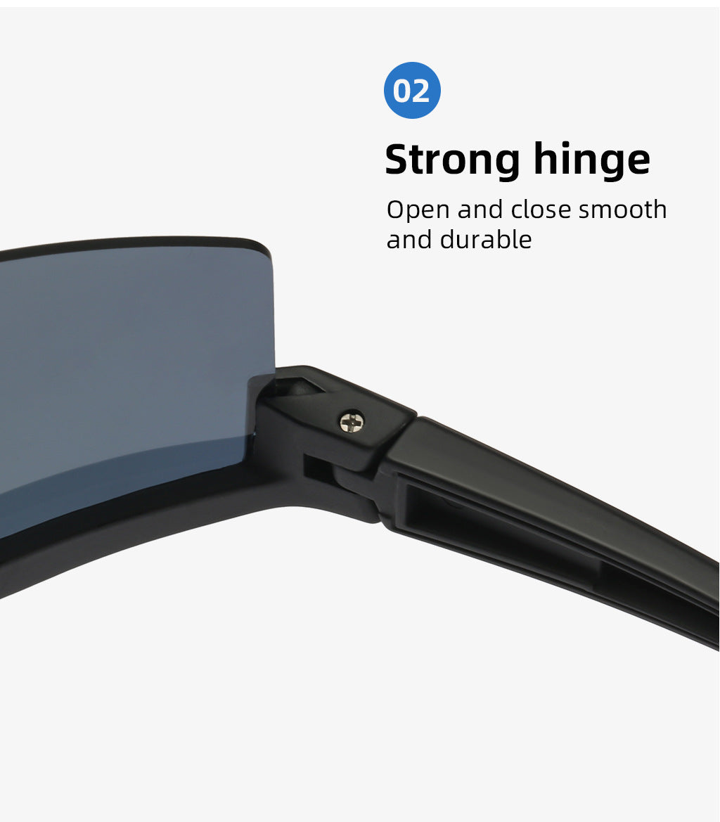 Blue Lenses With Black Temples Ultra-Light Polarized Sports Sunglasses - Wraparound Shield Design for Cycling & Outdoor Performance 5