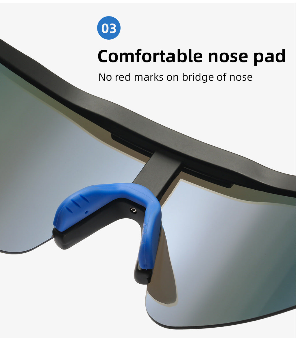 Blue Lenses With White Temples Ultra-Light Polarized Sports Sunglasses - Wraparound Shield Design for Cycling & Outdoor Performance 6