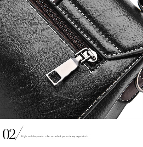 Black Elegant Women's PU Leather Top Handle Satchel - Versatile Crossbody Bag with Classic Clasp & Braided Detail 7