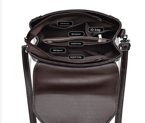 Brown Elegant Women's PU Leather Top Handle Satchel - Versatile Crossbody Bag with Classic Clasp & Braided Detail 5