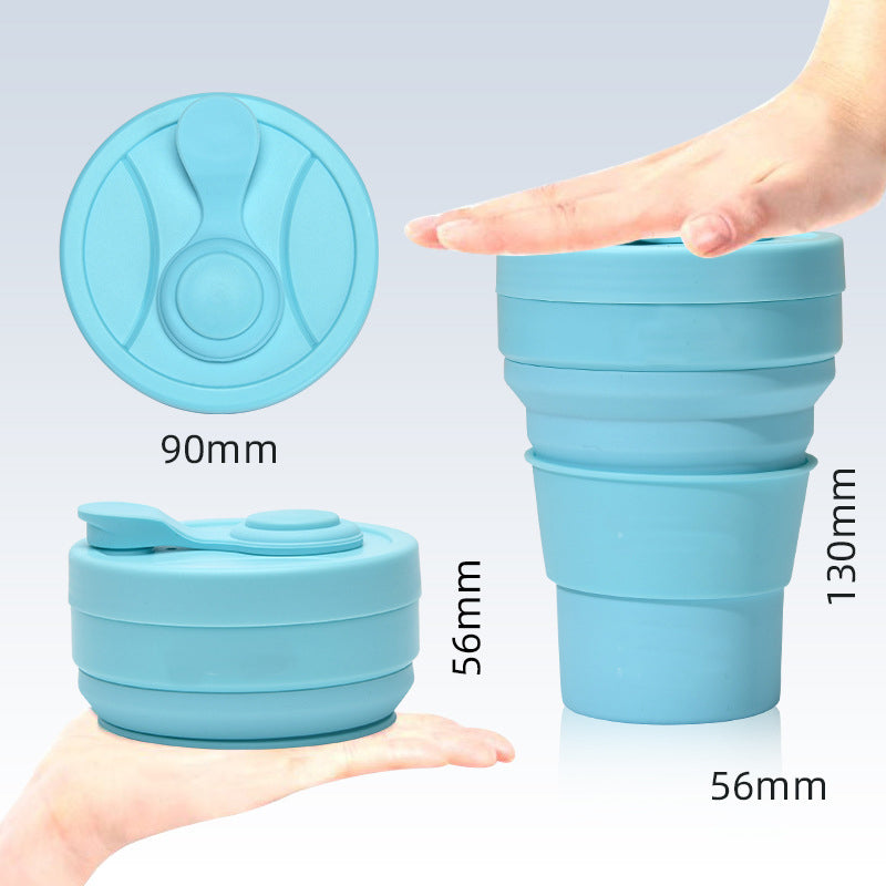 2 Pcs Purple 350ml Collapsible Silicone Travel Cup - Portable, Leak-Proof & Food-Grade Drinking Mug with Lid, Insulating Sleeve & Straw 3