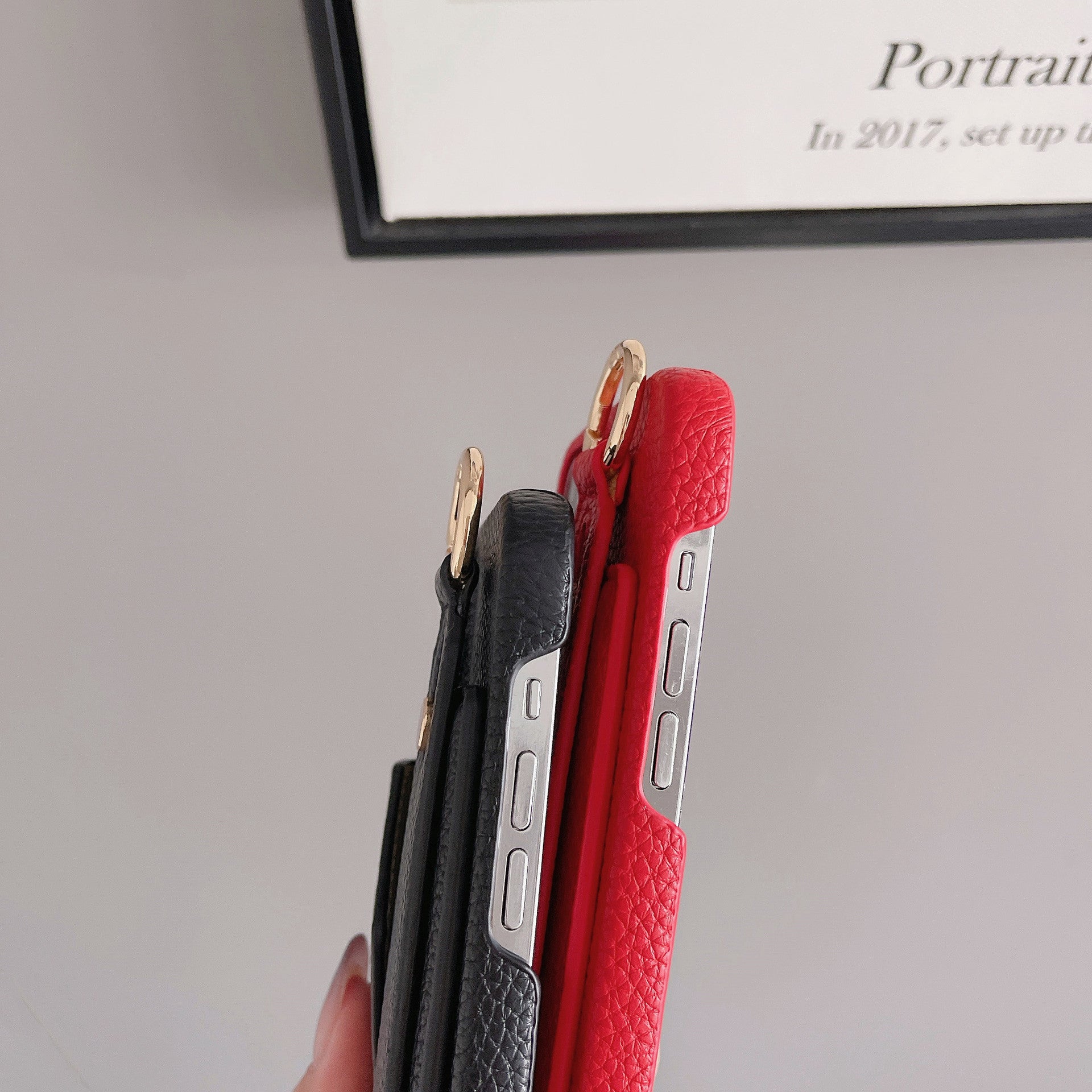 Black Chic PU Leather Crossbody Wallet Case for iPhone 16 Pro Max - Card Holder with Detachable Strap & Finger Ring Grip 4