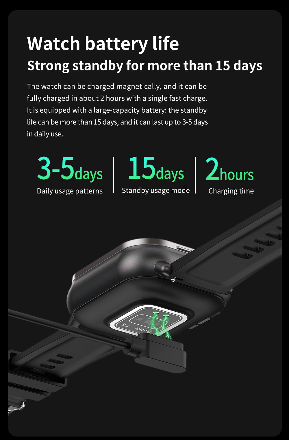 Black TPU Strap 2-in-1 Smartwatch with Built-in Earbuds - 2.01" HD Touchscreen, Bluetooth Calls, Health Monitor, Long Battery Life 12