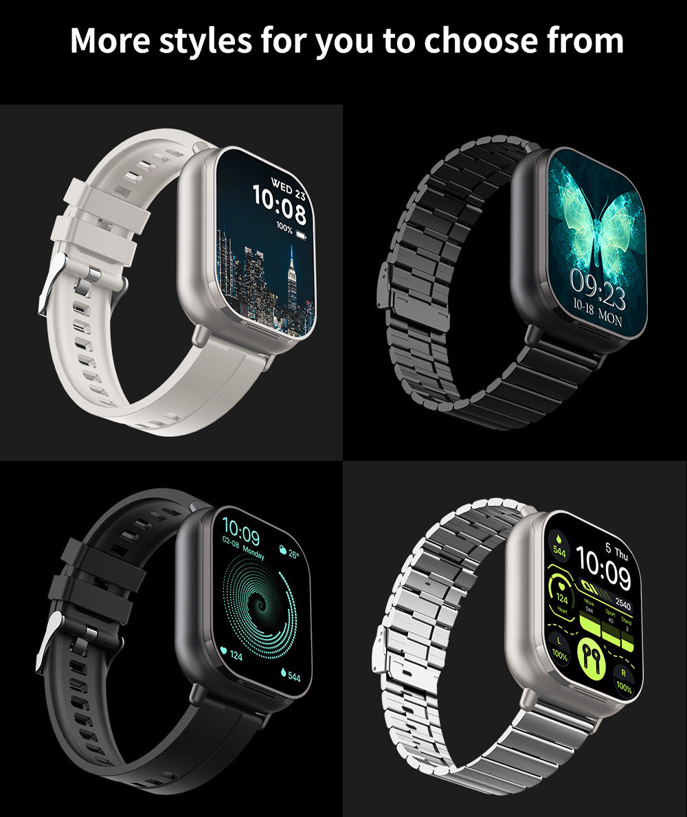 Beige TPU Strap 2-in-1 Smartwatch with Built-in Earbuds - 2.01 HD Touchscreen 3