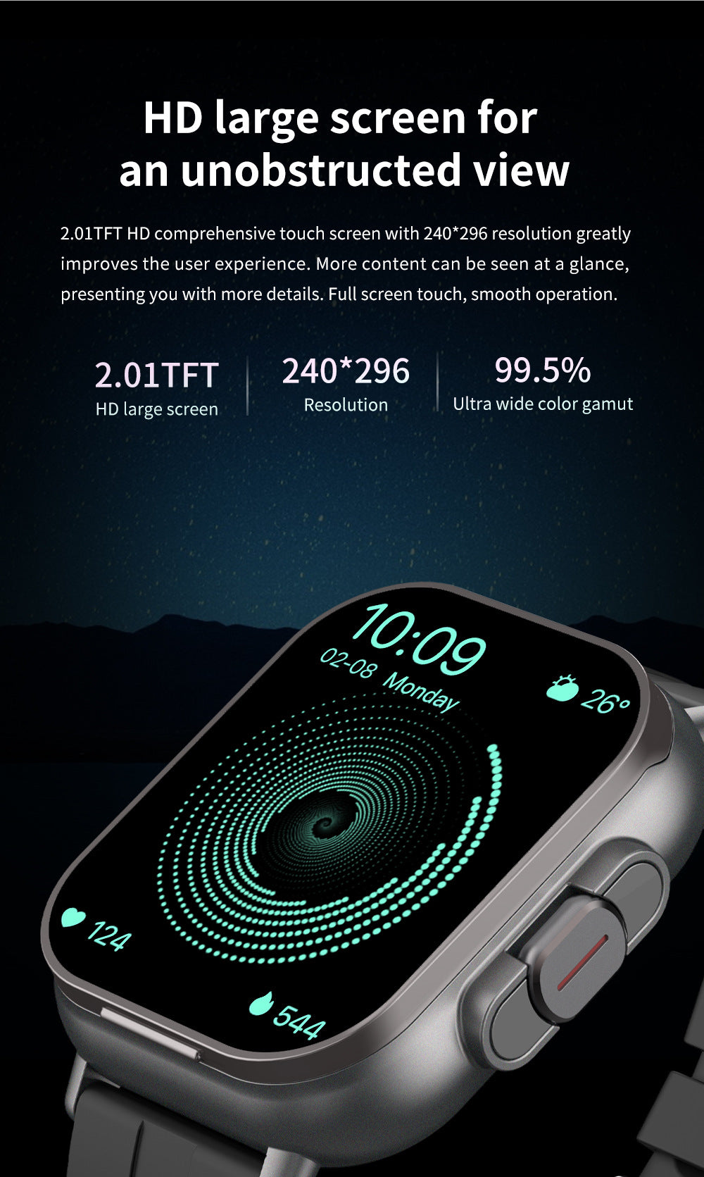 Beige TPU Strap 2-in-1 Smartwatch with Built-in Earbuds - 2.01 HD Touchscreen 5
