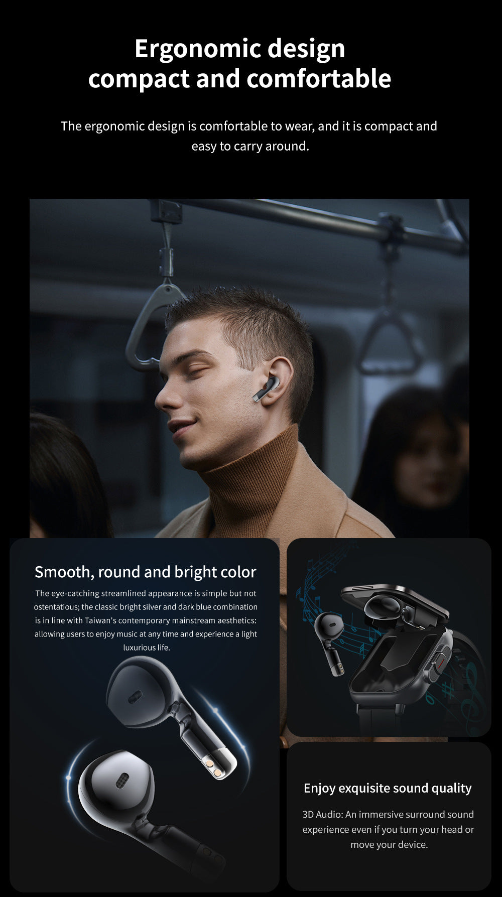 Beige TPU Strap 2-in-1 Smartwatch with Built-in Earbuds - 2.01 HD Touchscreen 8