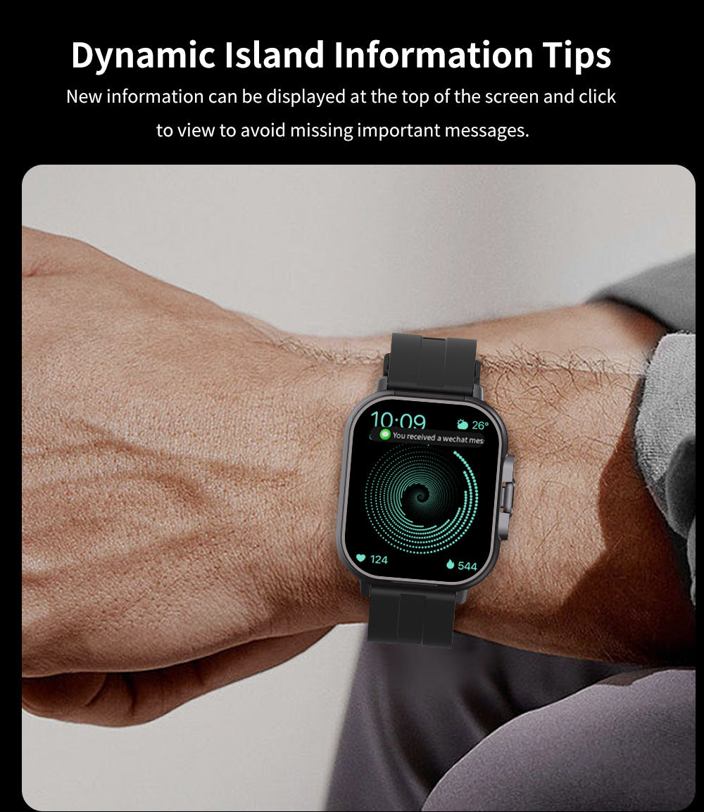 Beige TPU Strap 2-in-1 Smartwatch with Built-in Earbuds - 2.01 HD Touchscreen 10