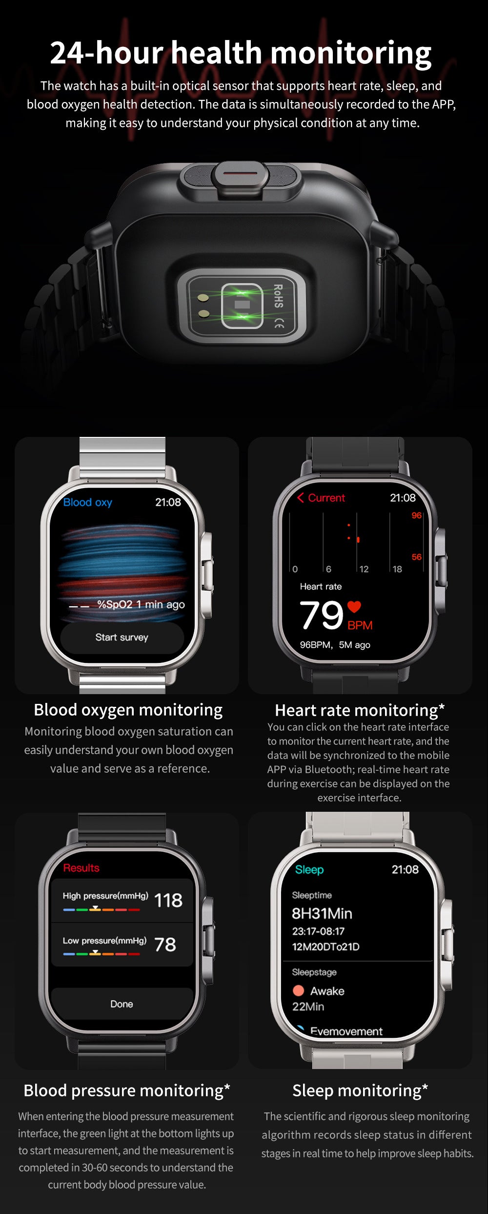 Beige TPU Strap 2-in-1 Smartwatch with Built-in Earbuds - 2.01 HD Touchscreen 11