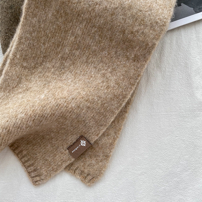 Beige Luxuriously Soft Wool Blend Knit Scarf - Cozy Warm Solid Colour Unisex Winter Essential 4